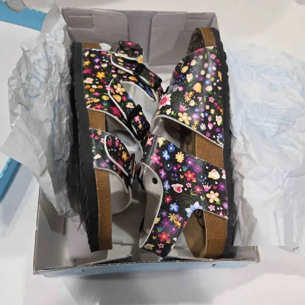Calceo Women's Floral Four Strap Sandal (Size 8.5-9 or 39) NWB READ SHELF